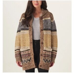 The Normal Brand Women Sweater Medium NWT Carmy Heritage Cardigan Chunky Striped